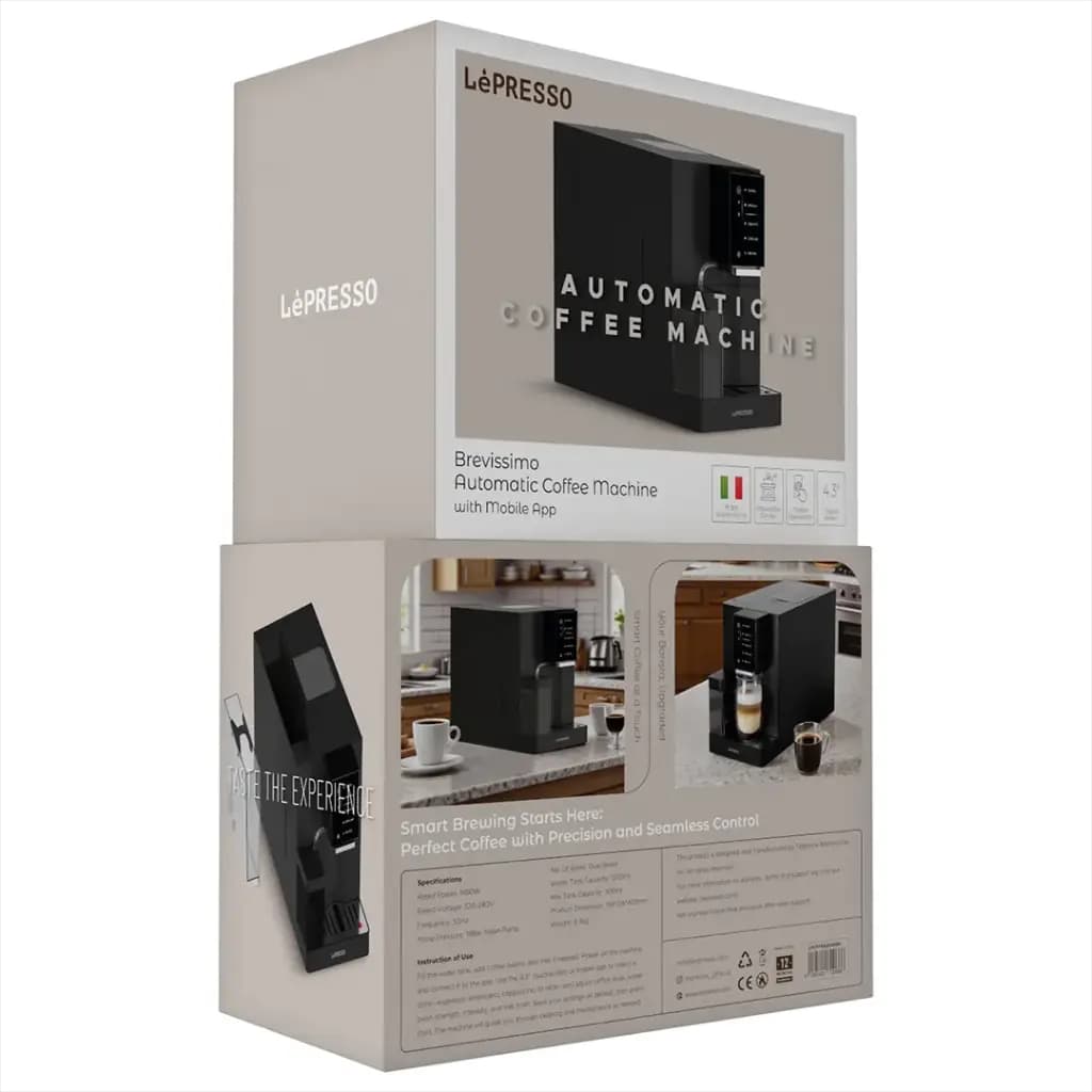 دستگاه قهوهساز اتوماتیک لپرسو Lepresso LPCFFBA Brevissimo Coffee Machine Mobile App — تصویر ۴