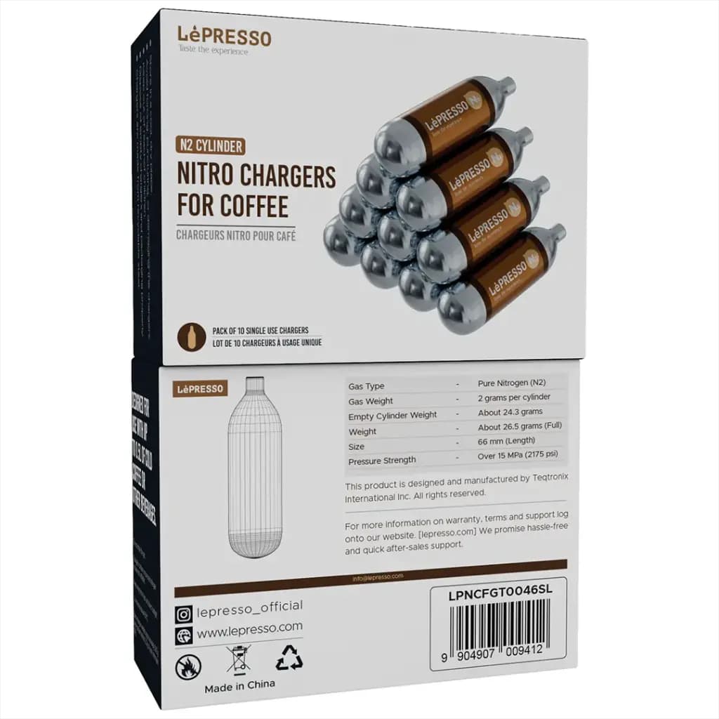 کپسول نیترو ۲ گرمی لِپرسو Lepresso (N2)Nitrogen Capsule For Caffee 10Pcs — تصویر ۲