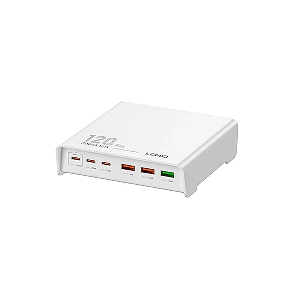 شارژر 6 پورت رومیزی 120 وات ال دینیو Ldnio Q605 120W Hub Charge — تصویر ۲