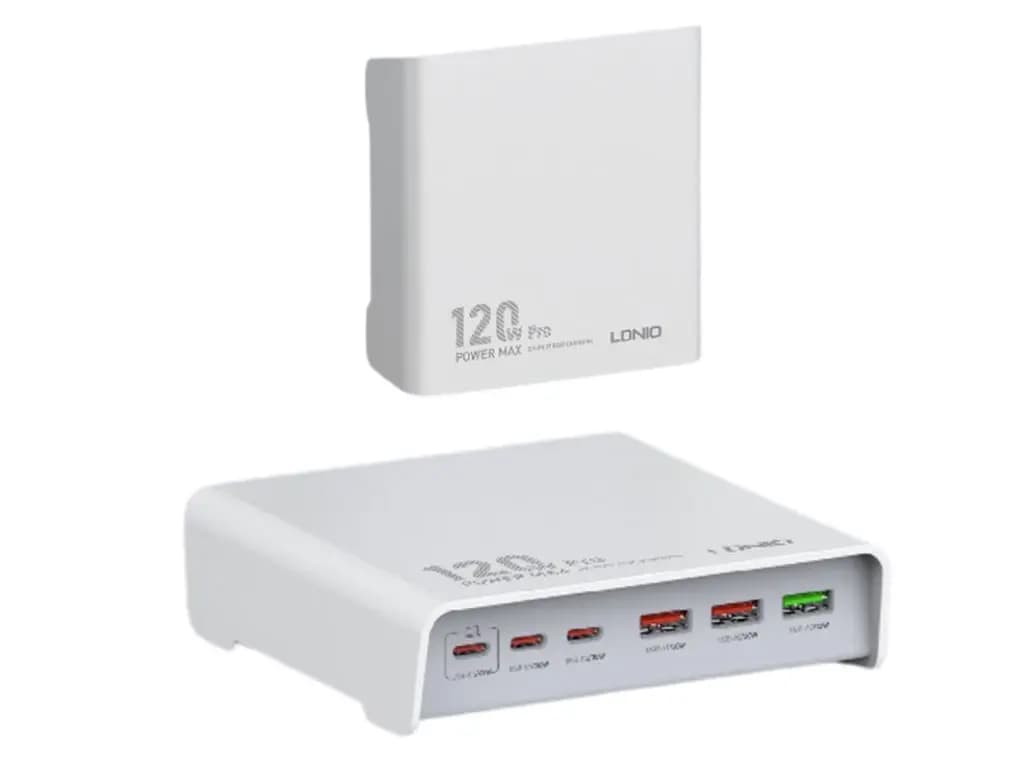 شارژر 6 پورت رومیزی 120 وات ال دینیو Ldnio Q605 120W Hub Charge — تصویر ۶