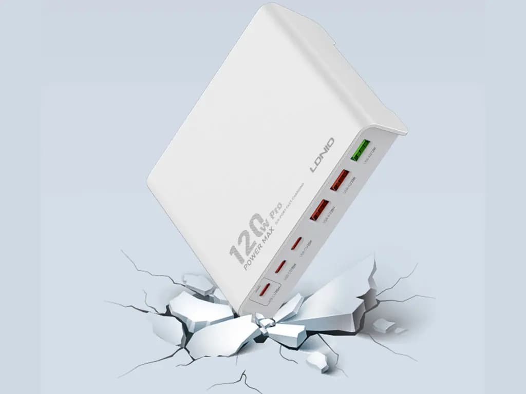 شارژر 6 پورت رومیزی 120 وات ال دینیو Ldnio Q605 120W Hub Charge — تصویر ۴