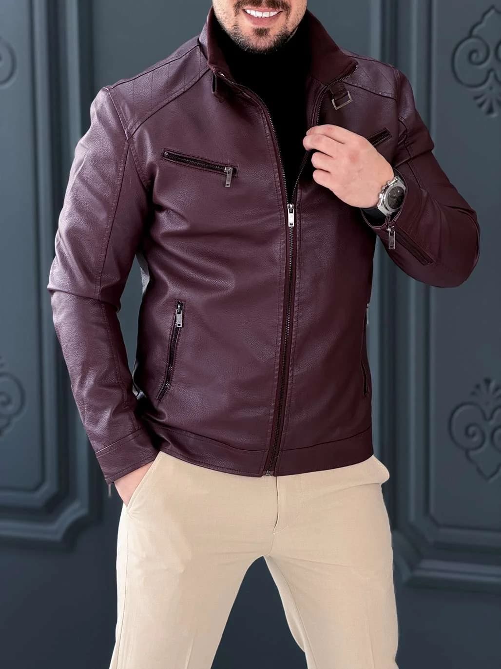 کت چرم 609A مارون