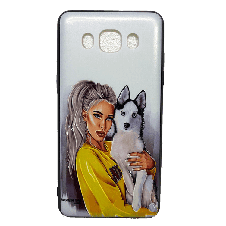 قاب طرح دار سامسونگ J510 طرح دختر و سگ/SAMSUNG J510