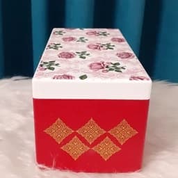 جعبه چوبی دکوپاژ مستطیلی دکوپاژ ضدآب جامدادی باکس لوازم آرایش جاقاشقی شیکوپاژ — تصویر ۶