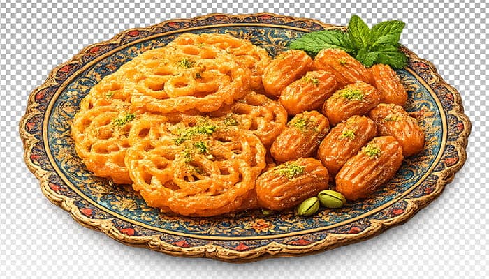 تصویر PNG زولبیا و بامیه
