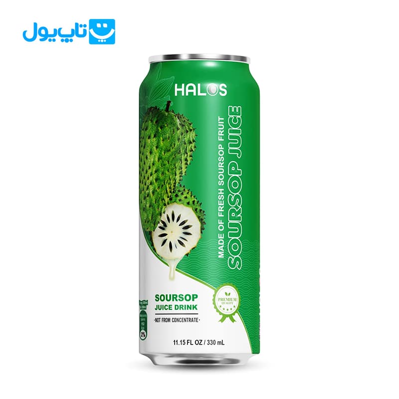 نوشیدنی هالوس Halos با طعم سورسوپ Soursop حجم 330 میلی‌لیتر