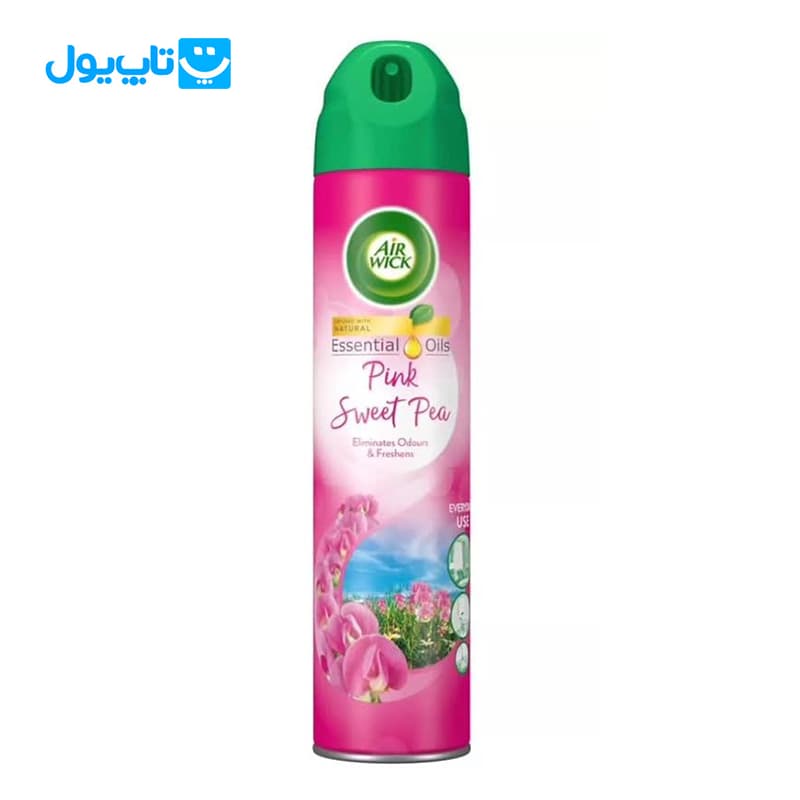 اسپری خوشبو کننده هوا ایر ویک Air Wick رایحه گل نخودی صورتی حجم 300 میلی‌لیتر