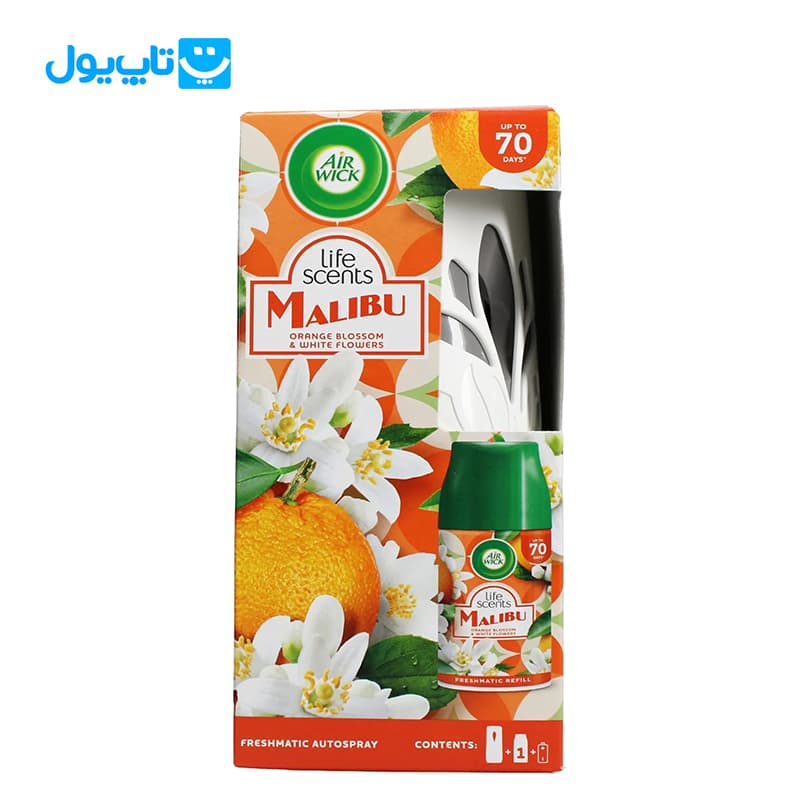 دستگاه خودکار خوشبوکننده هوا ایرویک Air Wick رایحه شکوفه پرتقال و گل‌های سپید