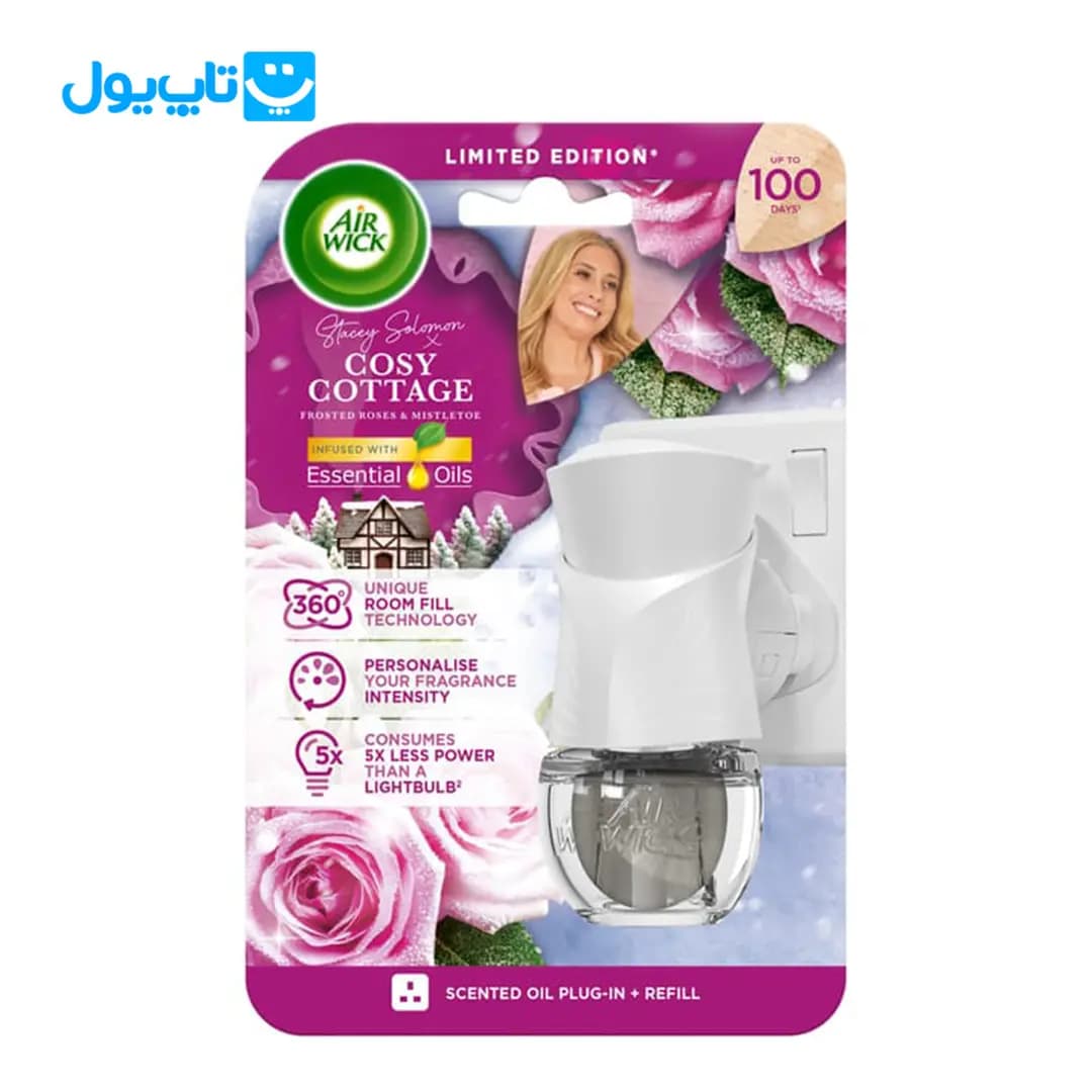 دستگاه خوشبوکننده هوای برقی ایر ویک Air Wick رایحه گل رز یخ‌زده Cosy Cottage