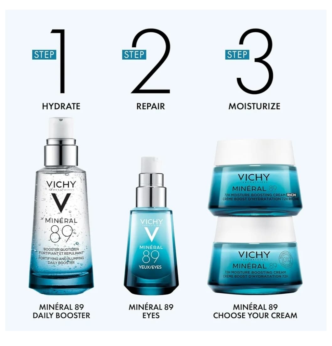 سرم آبرسان مینرال 89 ویشی Vichy Mineral 89 Fortifying and Plumping Daily Booster 50ml — تصویر ۸