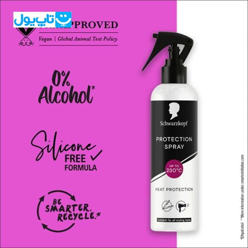 اسپری محافظ حرارتی مو شوارتزکف Schwarzkopf مدل Protection Spray حجم 250 میلی‌لیتر — تصویر ۲