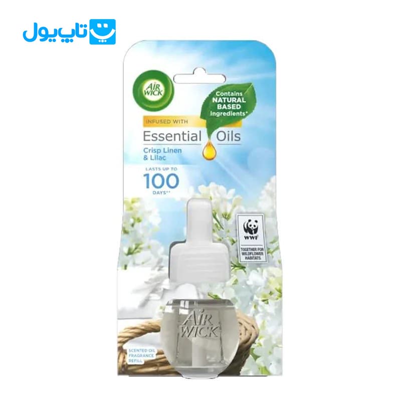 یدک خوشبوکننده هوا ایر ویک Air Wick رایحه کتان و یاس حجم 19 میلی‌لیتر