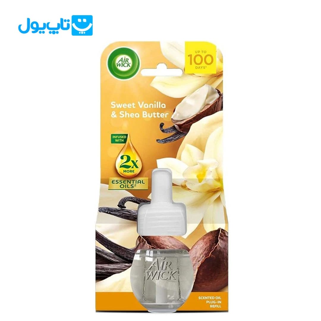 یدک خوشبوکننده هوا ایر ویک Air Wick رایحه وانیل شیرین و شی باتر حجم 19 میلی‌لیتر