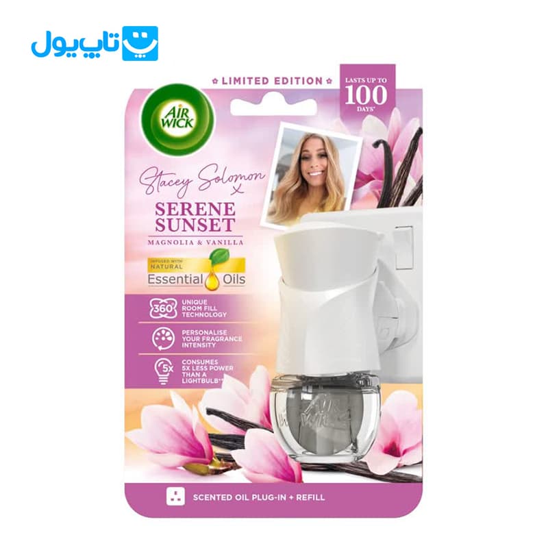 دستگاه خوشبوکننده هوای برقی ایر ویک Air Wick رایحه مگنولیا و وانیل مدل Serene Sunset