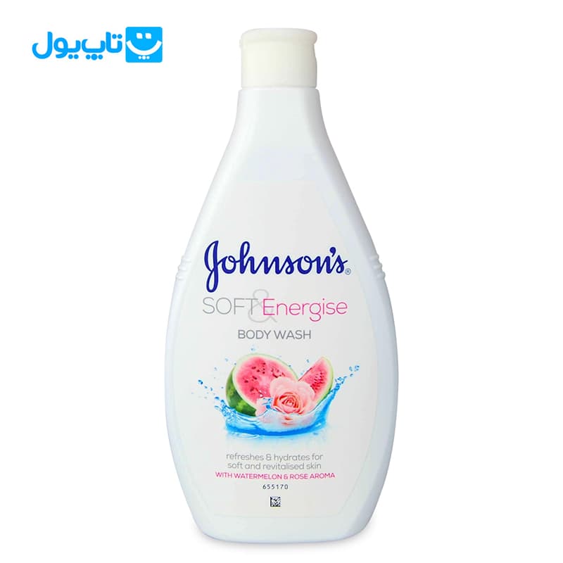 شامپو بدن جانسون Johnson’s مدل Soft & Energise حاوی عصاره هندوانه و گل رز حجم 400 میلیلیتر