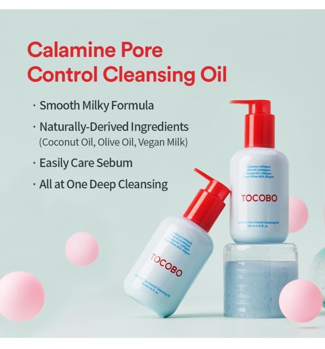 روغن پاک کننده منافذ کالاماین توکوبو / TOCOBO Calamine Pore Control Cleansing Oil – 200ml — تصویر ۴