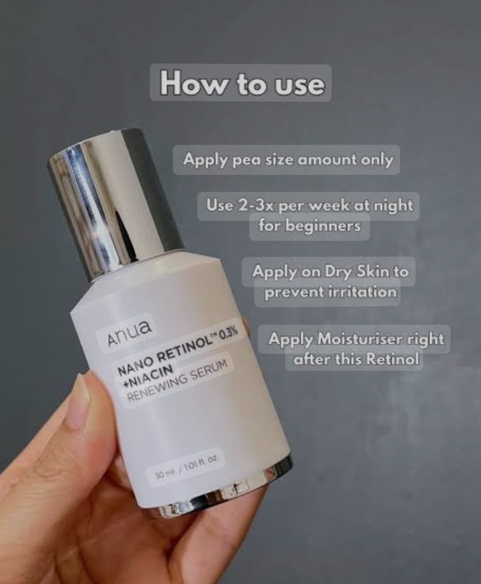 سرم ضد چروک و روشن کننده نانو رتینول ۰.۳ درصد و نیاسین آنوا Anua – Retinol 0.3% + Niacin Renewing Serum — تصویر ۲