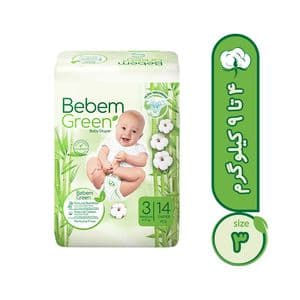 پوشک بچه ببم سایز 3 مدل BB140 بسته 14 عددي
