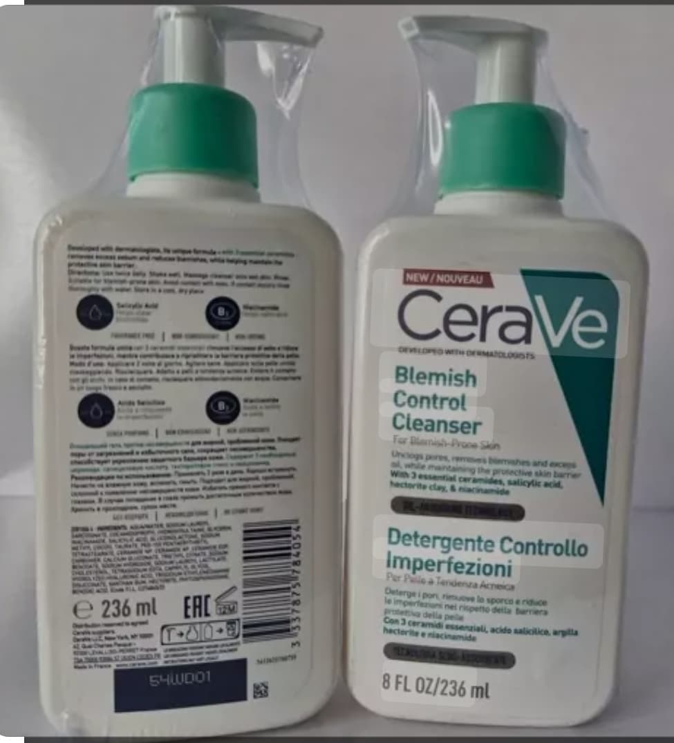 ژل شستشوی صورت سراوی CeraVe مدل Blemish Control Cleanser حجم 236 میل ضدجوش و کنترل آکنه — تصویر ۳