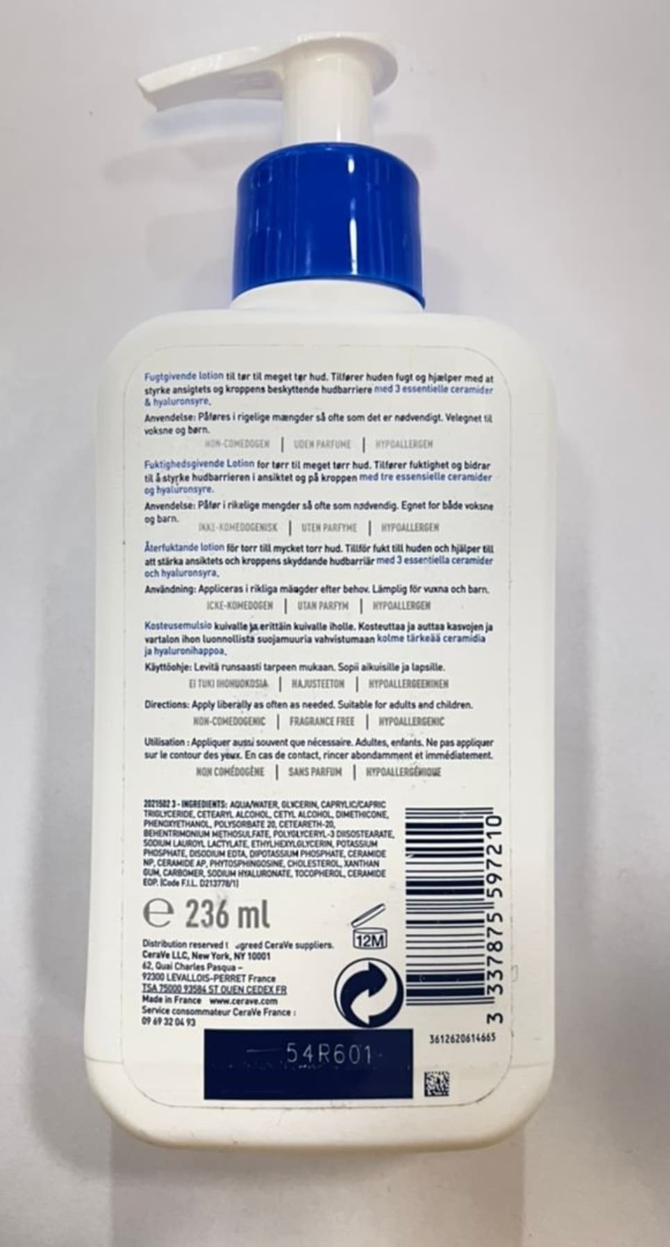 لوسیون کرم مرطوب کننده صورت و بدن سراوی Cerave پوست خشک و خیلی خشک و حساس حجم 236 میل آبرسان قوی پوست خشک — تصویر ۴
