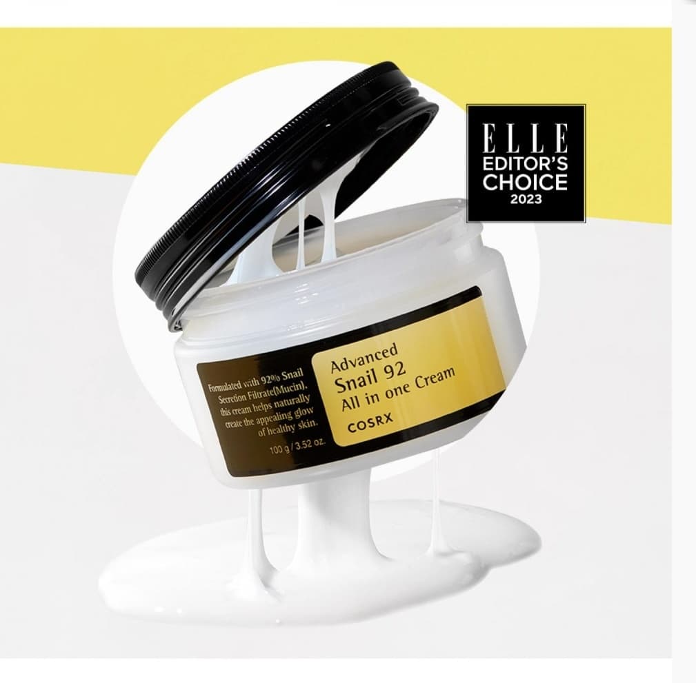 کرم پیشرفته حاوی نود و دو درصد موسین حلزون کوزارکس | 100 گرمی Cosrx Advanced snail 92 all in one cream 100ml — تصویر ۸