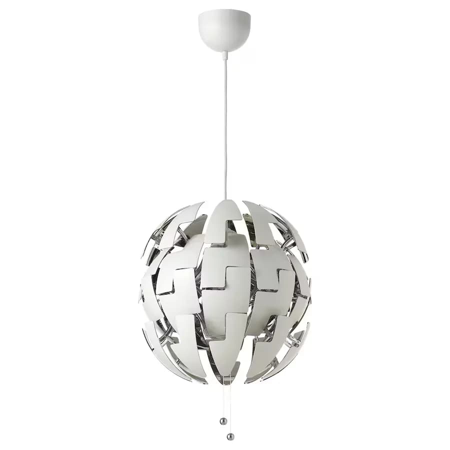 چراغ آویز ایکیا مدل IKEA PS 2014 سفید/ نقرهای قطر ۳۵ سانتیمتر