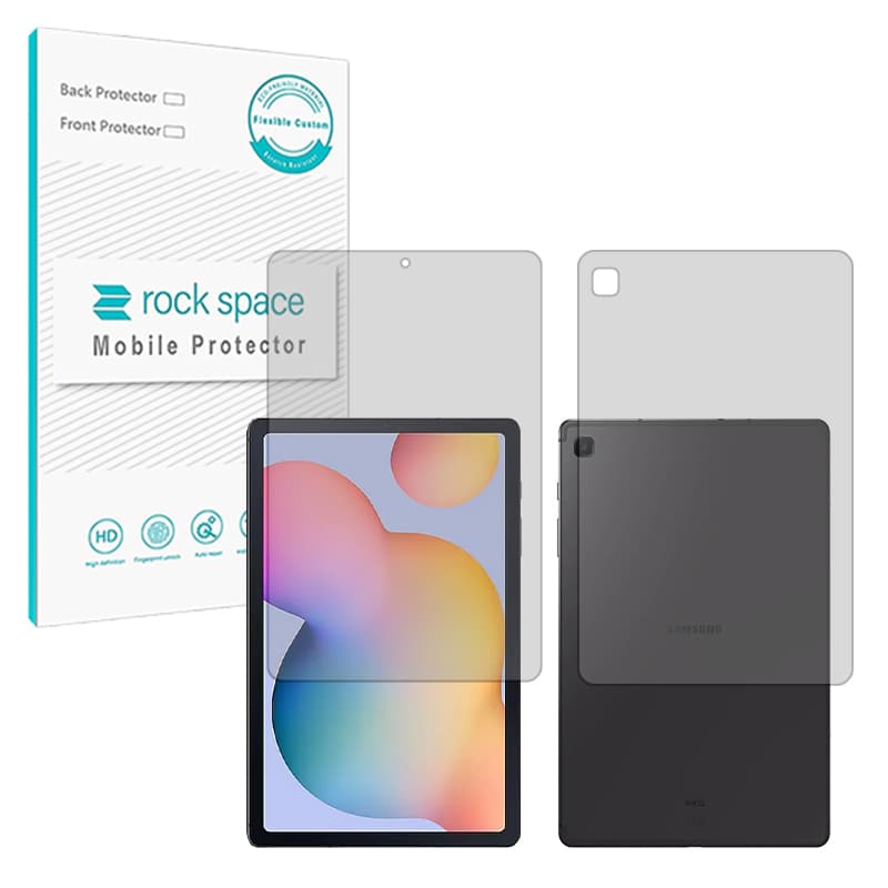 گلس صفحه نمایش و پشت تبلت سامسونگ Galaxy Tab S6 Lite (2022) مدل نانو هیدروژل شفاف برند راک اسپیس