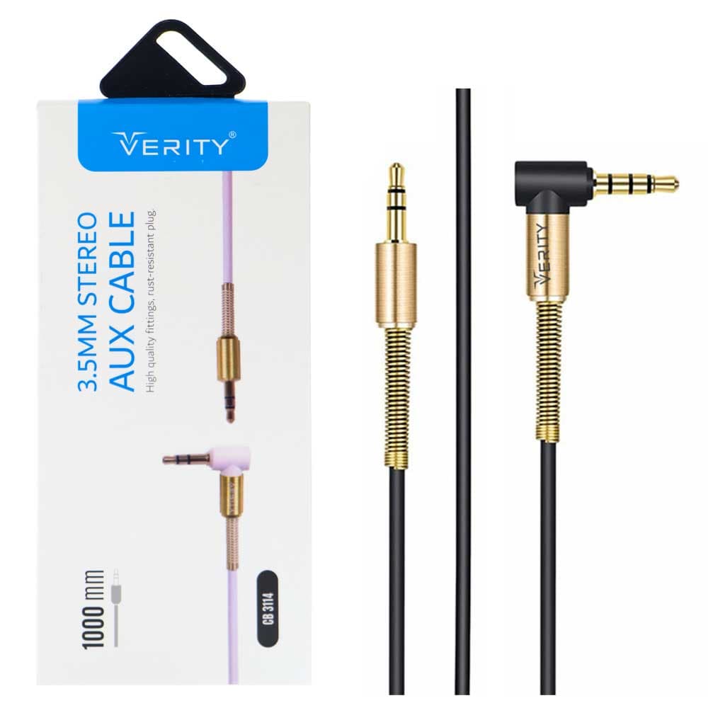 کابل صدا فنری ۱ سر Verity CB3114 AUX 1m L