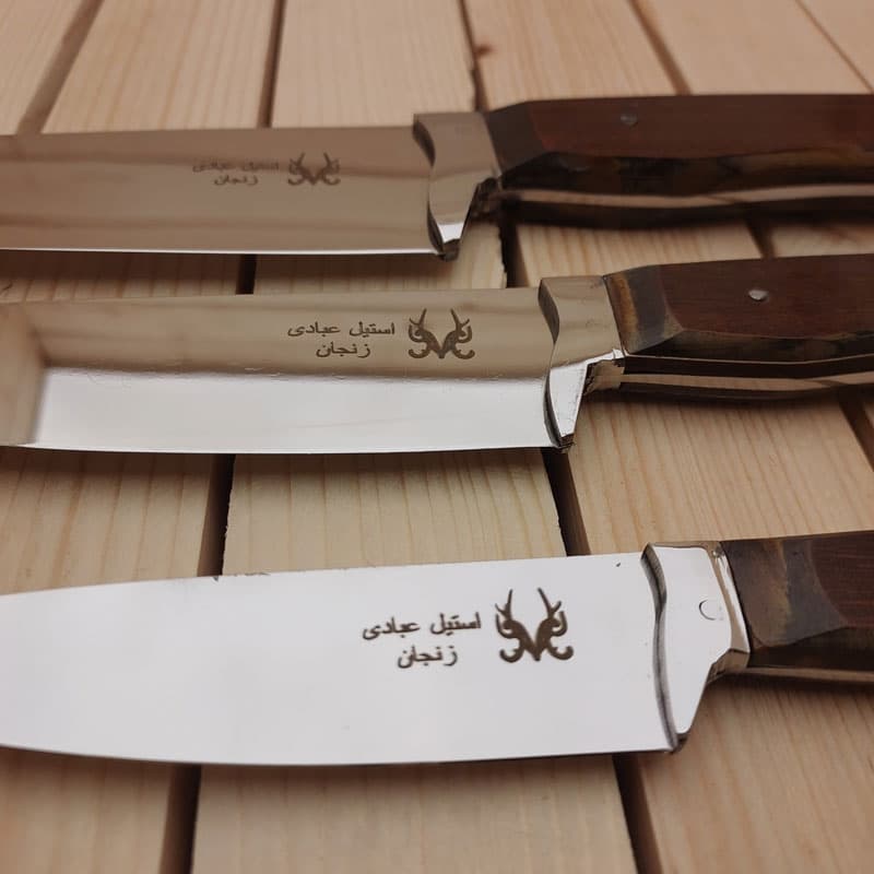 سرویس چاقو استیل 3 سایز ساخت زنجان | + ویدیو محصول — تصویر ۲