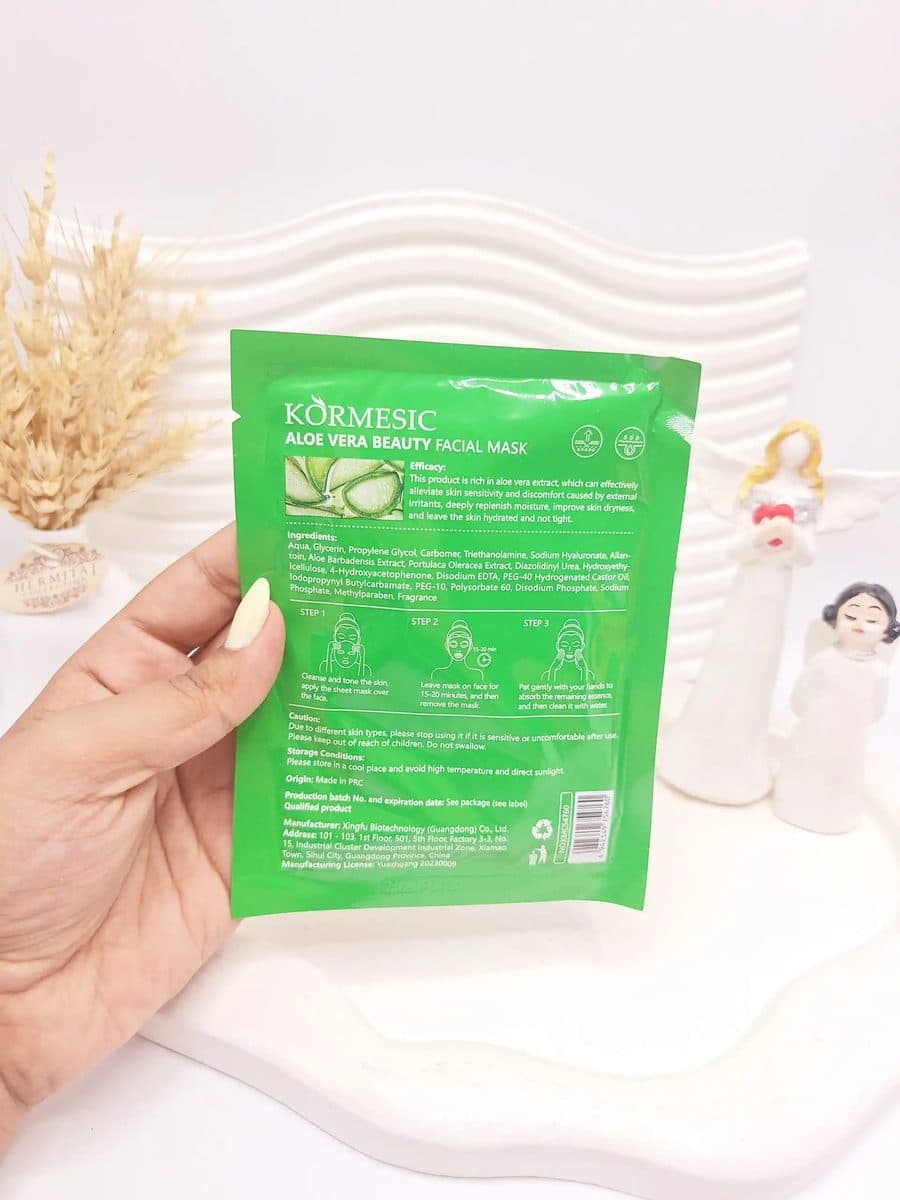 ماسک ورقه ای آلوئه ورا ALOE VERA MASK کد 4760 — تصویر ۲