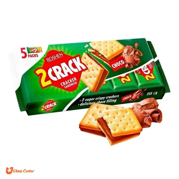 بیسکوئیت کراکر ساندویچی با مغز شکلاتی روشن 190 گرم