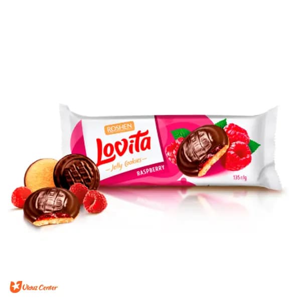 کوکی ژله ای لاویتا روشن با طعم تمشک و روکش شکلات 135 گرم
