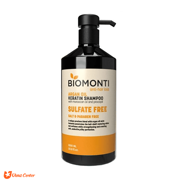 شامپو بدون سولفات ضد ریزش و کراتینه بیومونتی حاوی آرگان حجم 1 لیتر