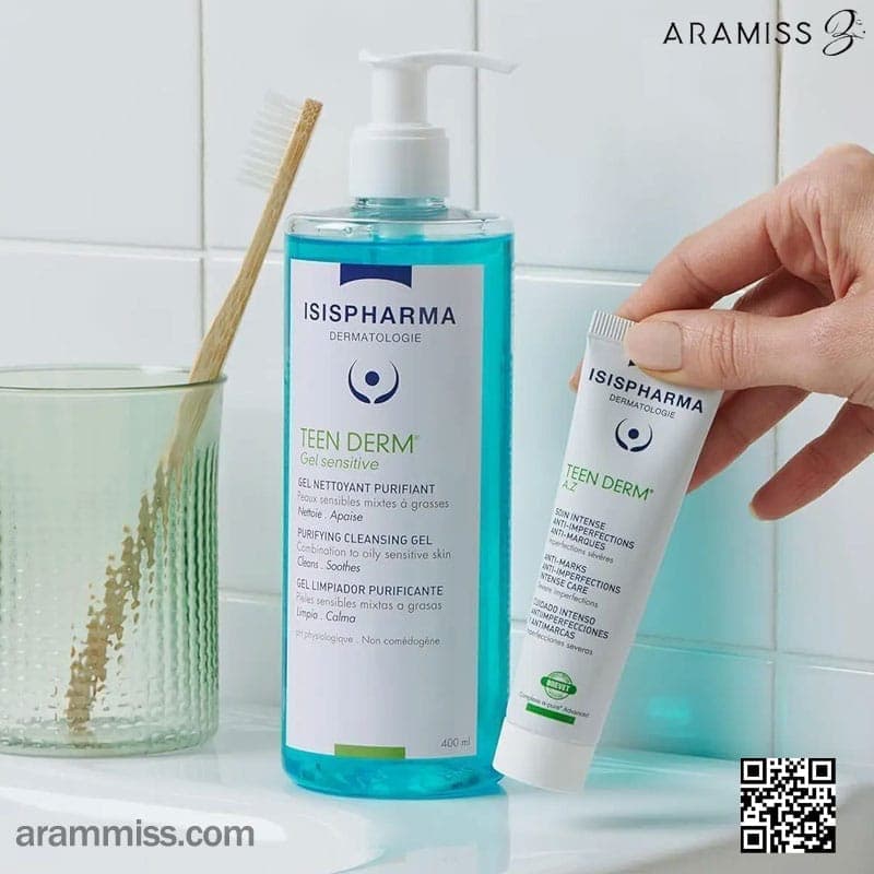 ژل شستشوی ملایم پوست چرب حساس تیندرم ایسیس فارما Teen Derm Gel Sensitive — تصویر ۲