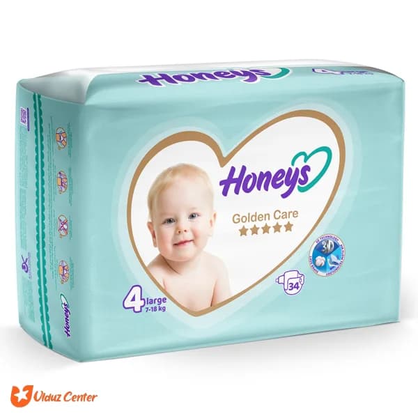 پوشک کودک هانیز سایز 4 بسته 34 عددی