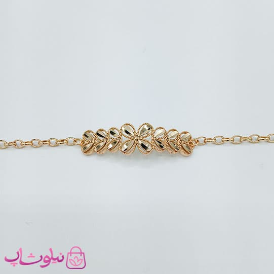 دستبند زنانه ژوپینگ با پلاک مدل گل کد 3891