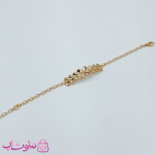 دستبند زنانه ژوپینگ با پلاک مدل گل کد 3891 — تصویر ۲