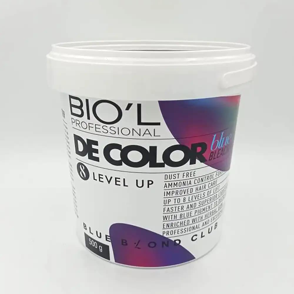 پودر دکلره آبی بیول BIOL بدون غبار سطلی وزن 500 گرمی