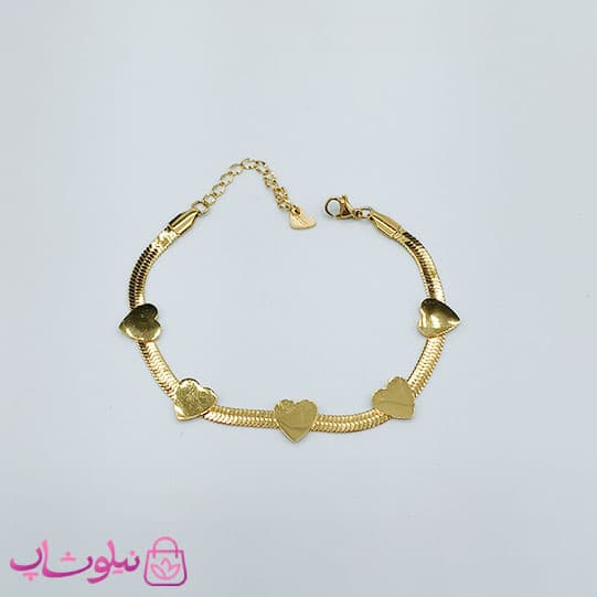 دستبند زنانه استیل مدل قلبی کد 1392