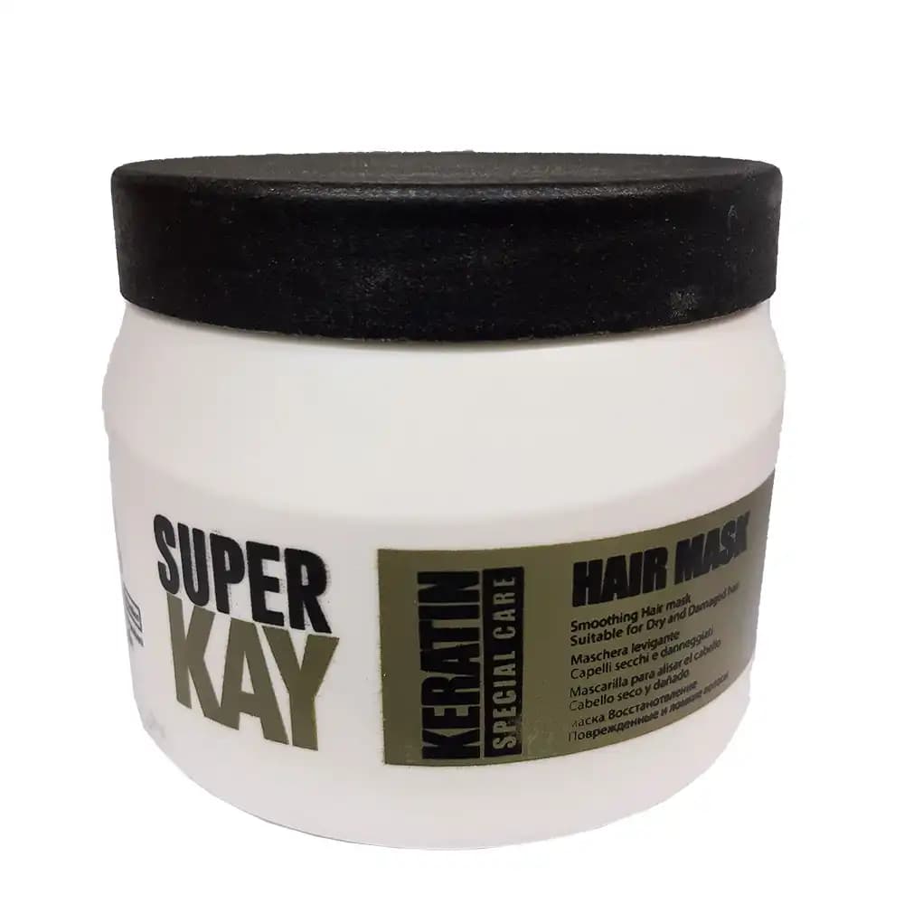 ماسک موی باآبکشی موی خشک و آسیب دیده سوپرکی SUPERKAY مدل کراتین KERATIN حجم 500 میلی لیتر