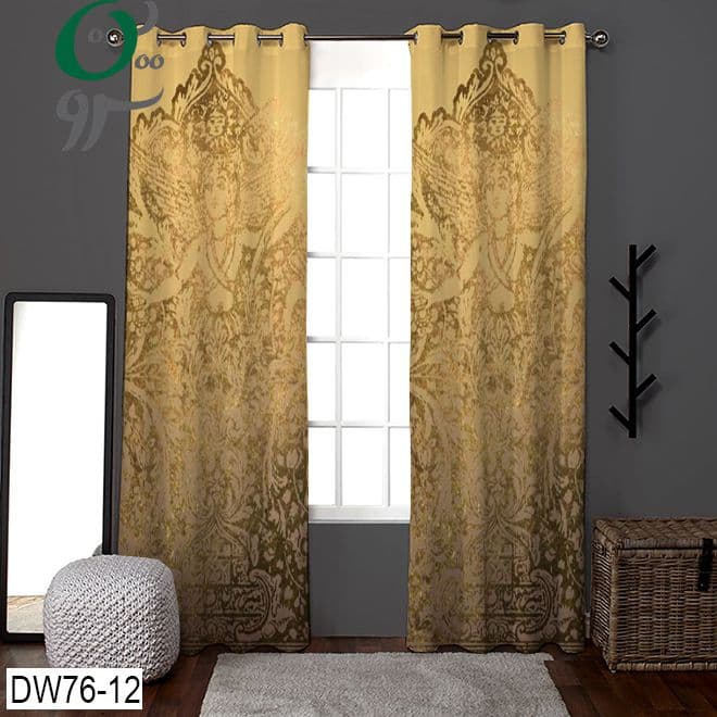 پرده پانچ طرح دار مدل کلاسیک کد DW76-12