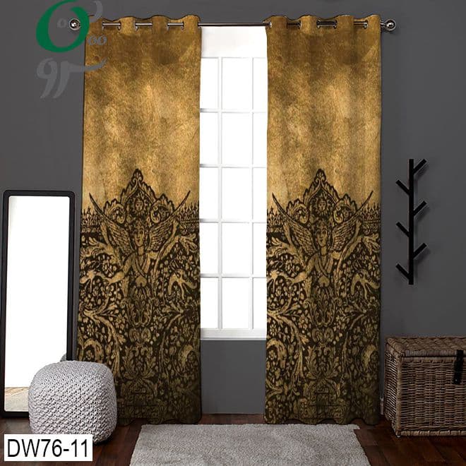 پرده پانچ طرح دار مدل کلاسیک کد DW76-11