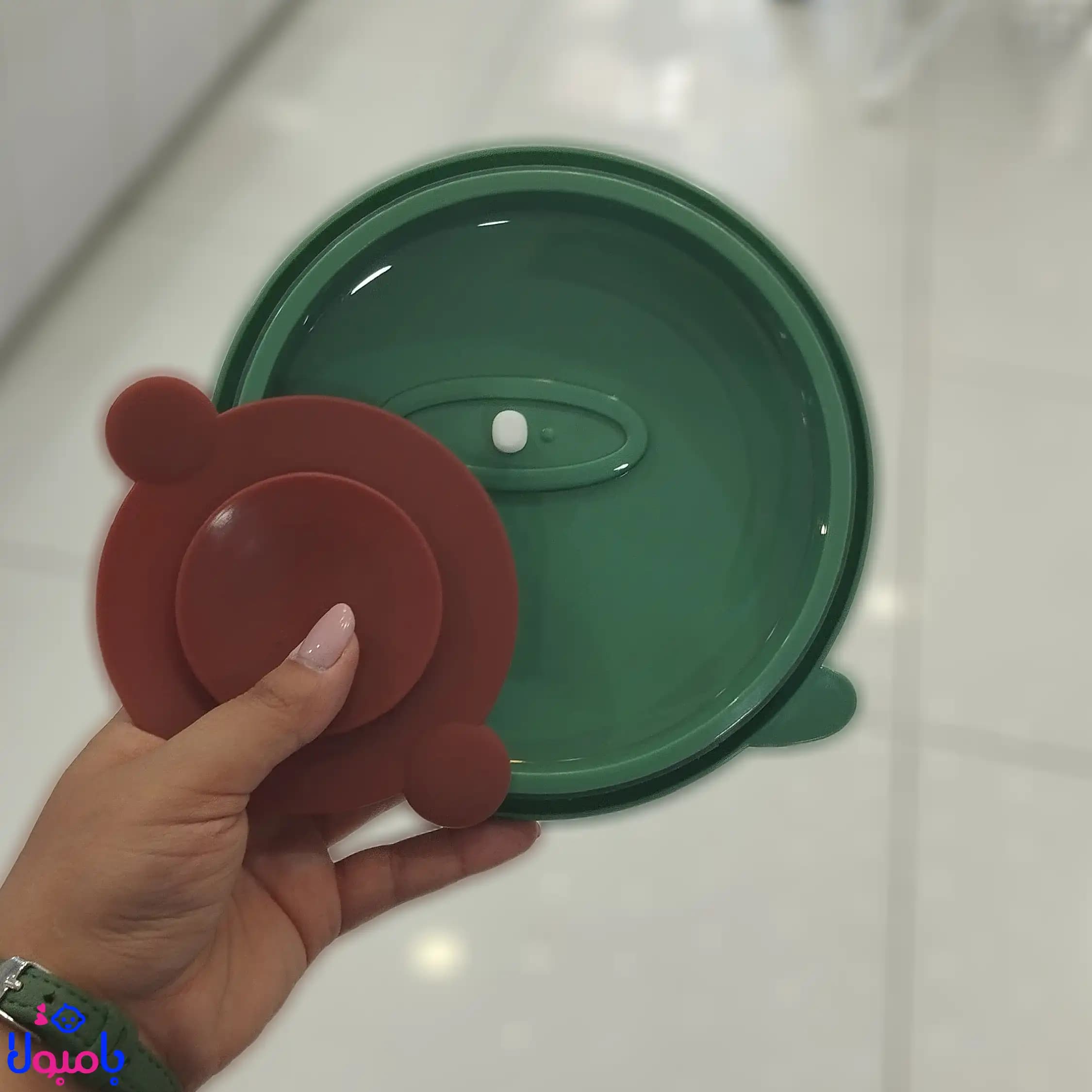 ظرف غذاخوری کودک استیل با روکش سیلیکونی — تصویر ۵