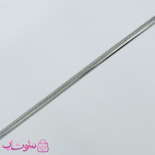 دستبند هرینگبون نقره ای رنگ مدل نرم عرض 2 میل کد 791 — تصویر ۲