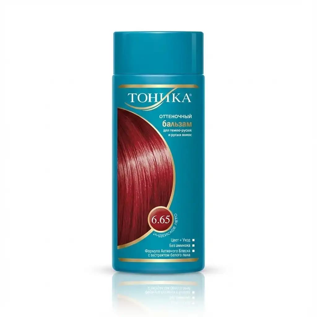 شامپو رنگساژ تونیکا ТОНИКА شماره 6.65 هندی تابستانی (Indian Summer) بدون آمونیاک ایرانی حجم 150 میلی لیتری