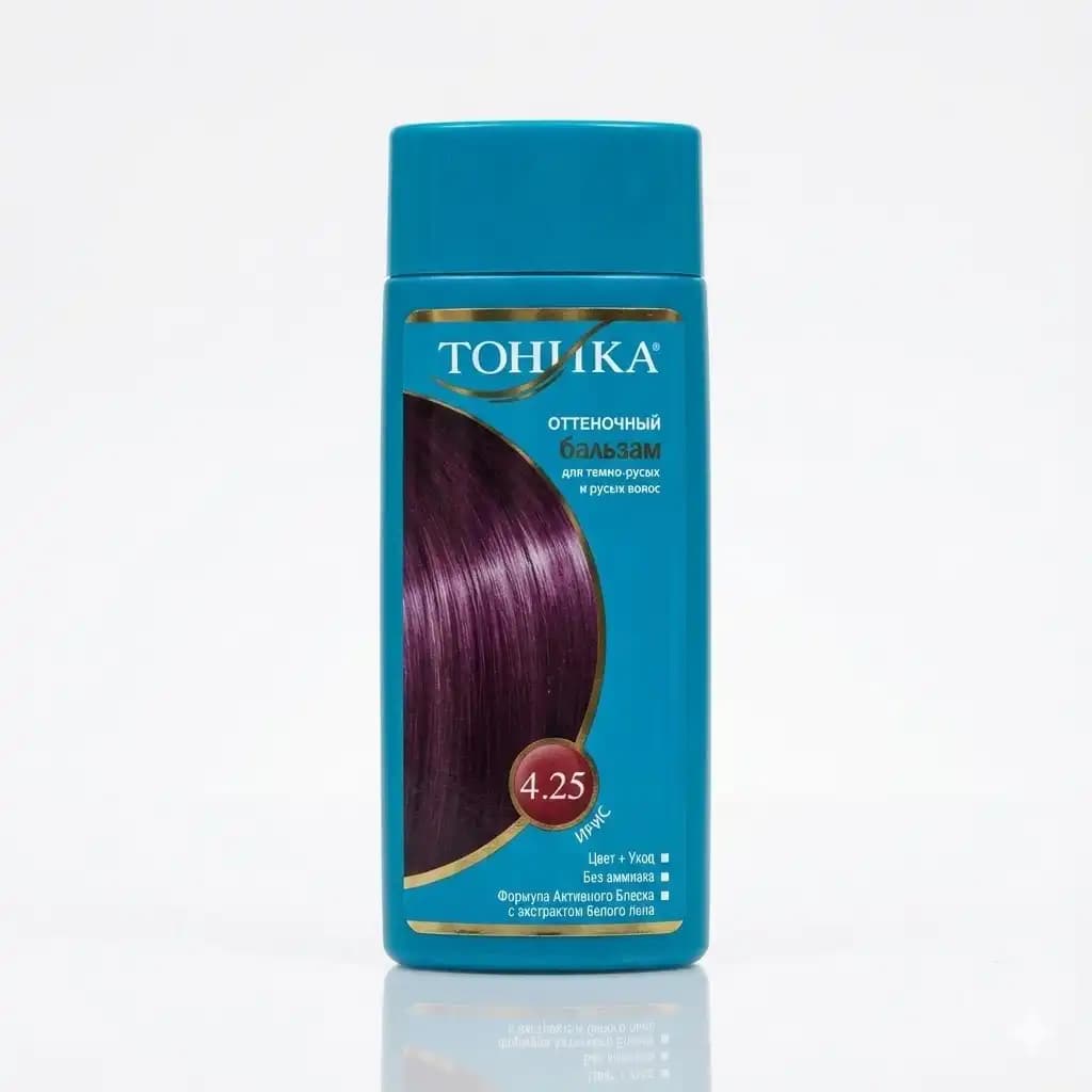 شامپو رنگساژ تونیکا ТОНИКА شماره 4.25 زنبقی (Iris) ایرانی حجم ۱۵۰ میلی لیتری