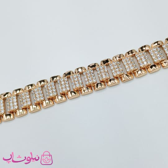 دستبند زنانه ژوپینگ مدل Rolex نگیندار کد 5991 — تصویر ۲