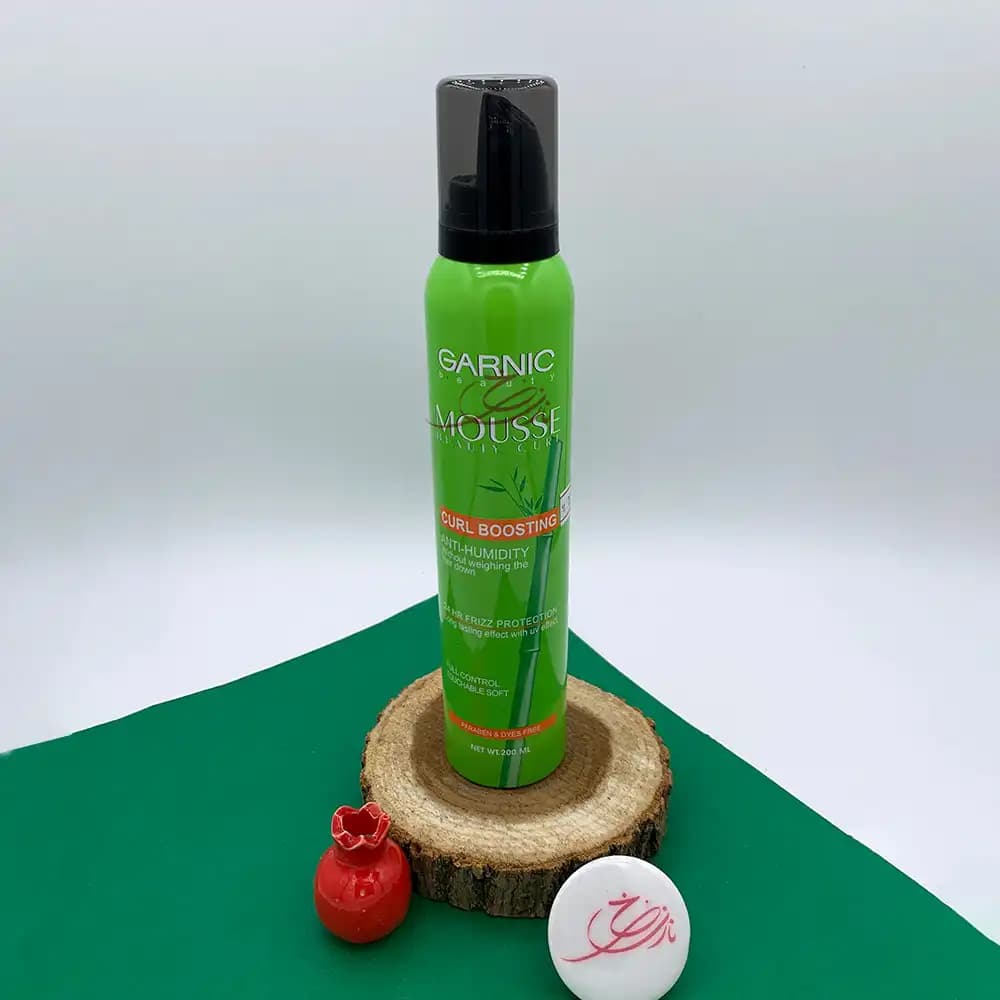 موس موی فر کننده و حالت دهنده گارنیک GARNIC مدل Curl Boosting حجم دهنده و ضد وز با ماندگاری ۲۴ ساعته حجم 200 میلی لیتر