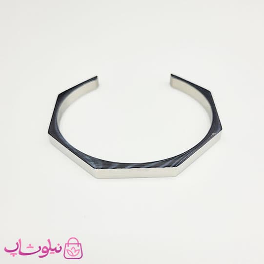 دستبند بنگل مردانه مدل سون نقره ای رنگ کد 450