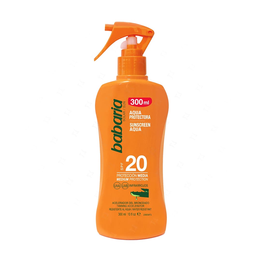 اسپری ضد آفتاب باباریا مدل Aloe Vera حاوی SPF20 حجم 300 میلی لیتر